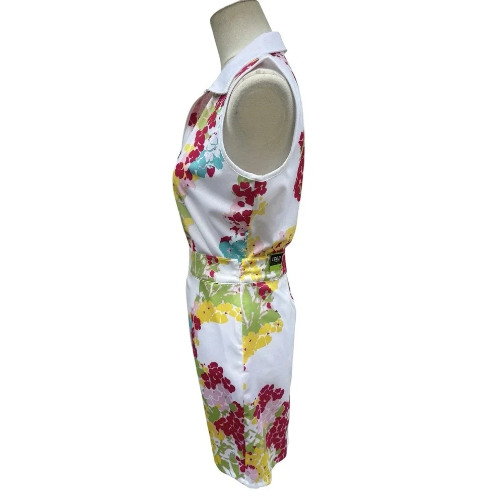 IZOD Golf Floral Sleeveless Polo & Skirt Set Womens M Top 10 Skort NWT
